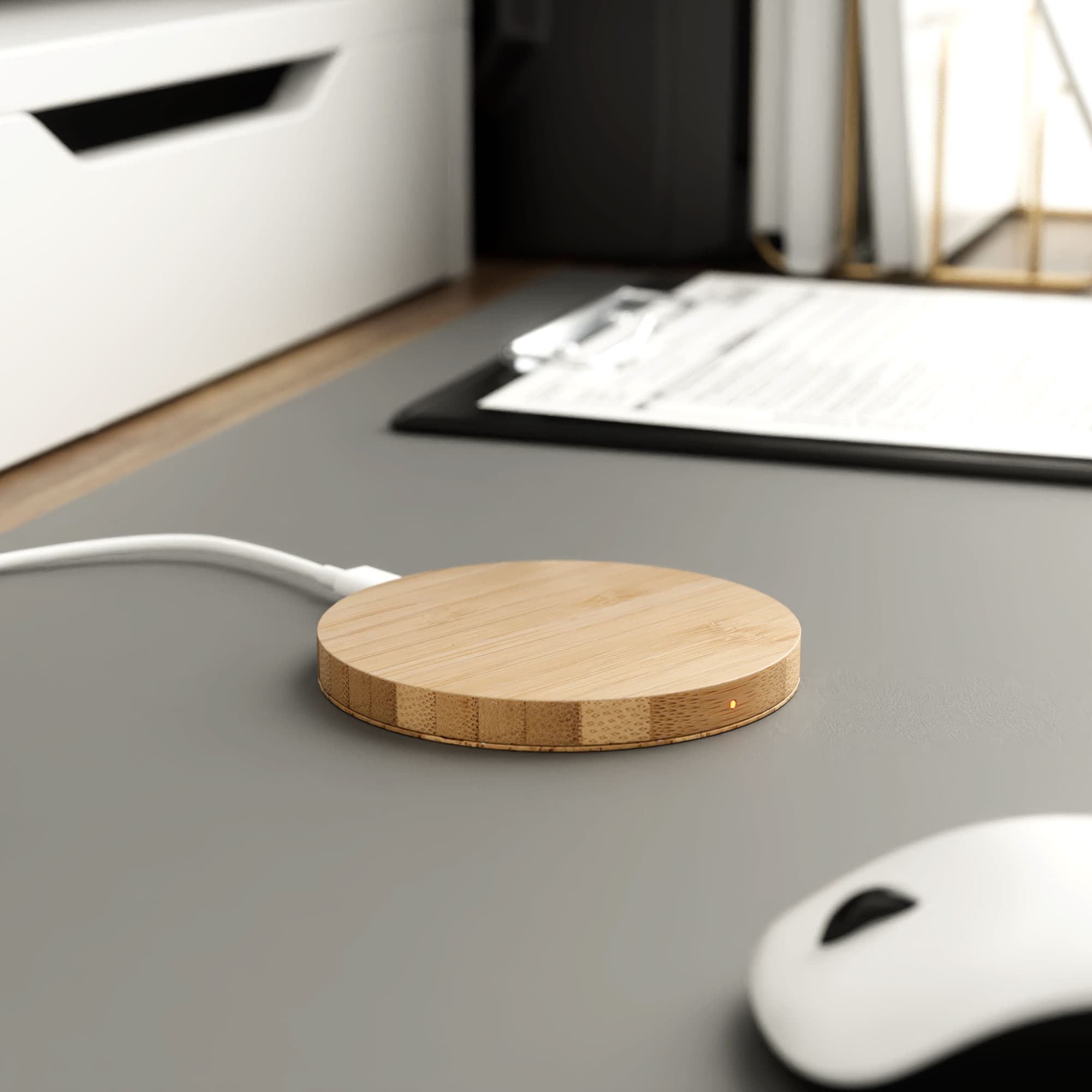 Wireless Charger Bamboo round, Bild 3